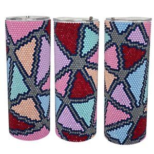20oz Rhinestone Tumbler Geometric with Grey